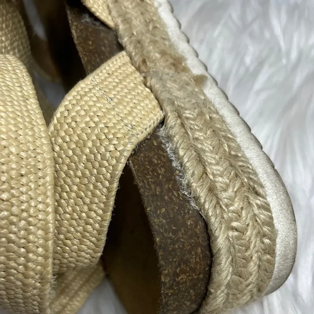 Time and Tru Strappy Platform Espadrilles Tan Size 8